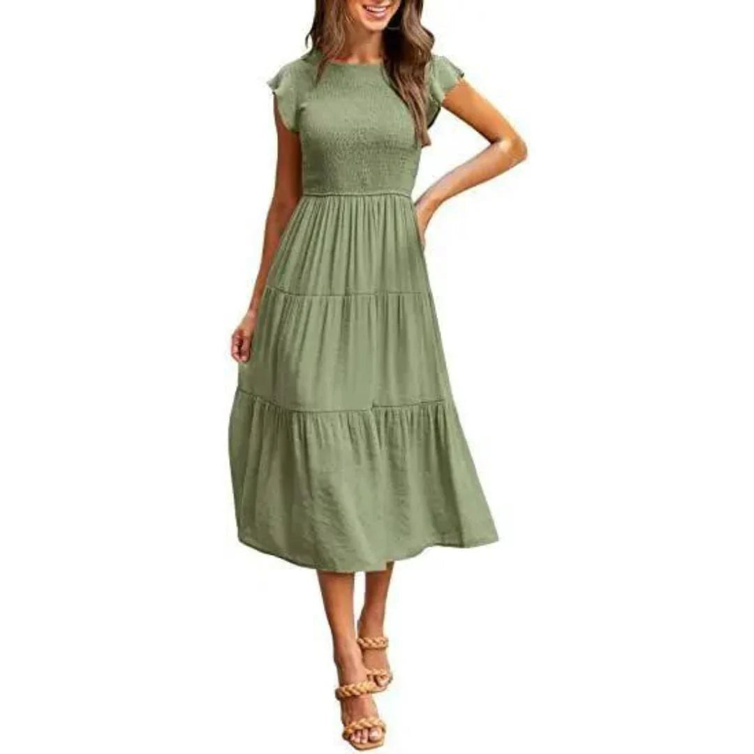 Paloma – Elegantes Midikleid aus Baumwolle mit Stufen