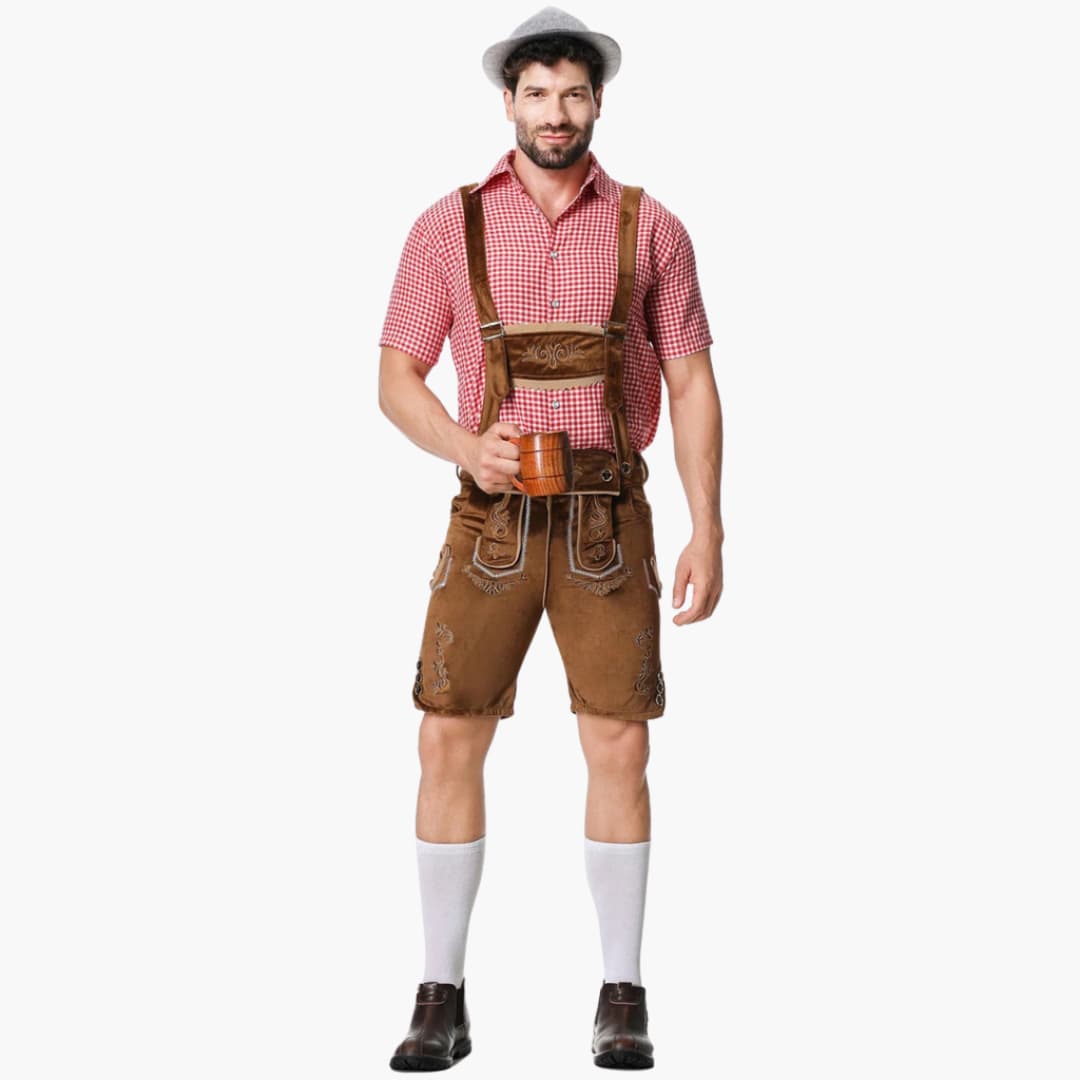 Besticktes Trachten Lederhosen Kostüm für Herren - Oktoberfest 2025