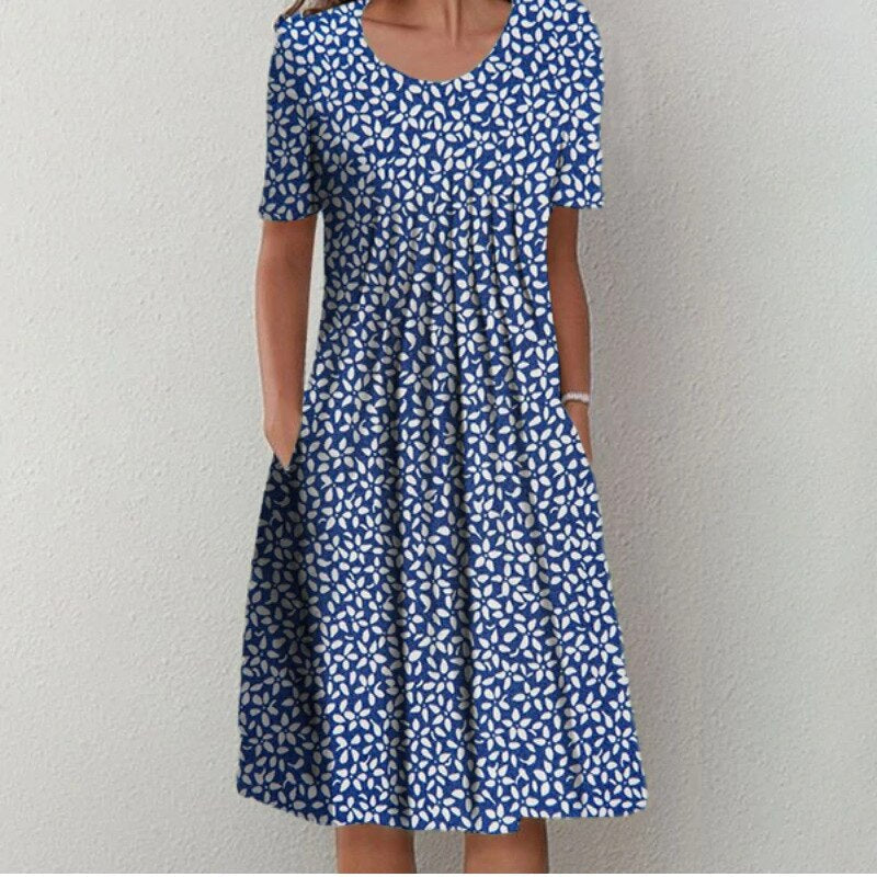 Grace | Effortless Floral Pocket Midi Dress