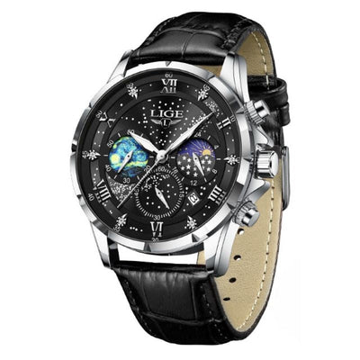 Stilvolle Mondphasen-Armbanduhr
