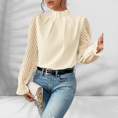 BLAIRE™ | Elegant blouse with sheer sleeves