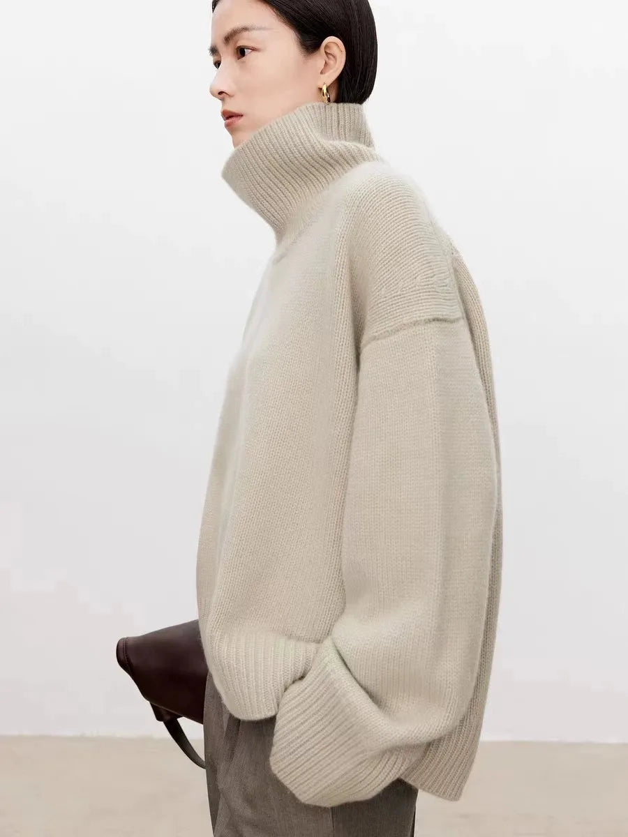 Giselle | Luxuriöser Wollpullover mit hohem Halsausschnitt für Damen