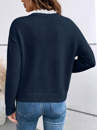 Maelis – Strickpullover mit eleganten Spitzenakzenten