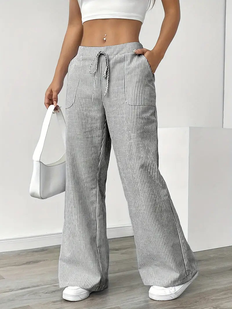 VIOLA - ELEGANTE GESTREIFTE HOSE MIT TASCHEN