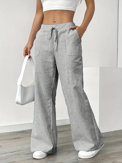 VIOLA - ELEGANTE GESTREIFTE HOSE MIT TASCHEN