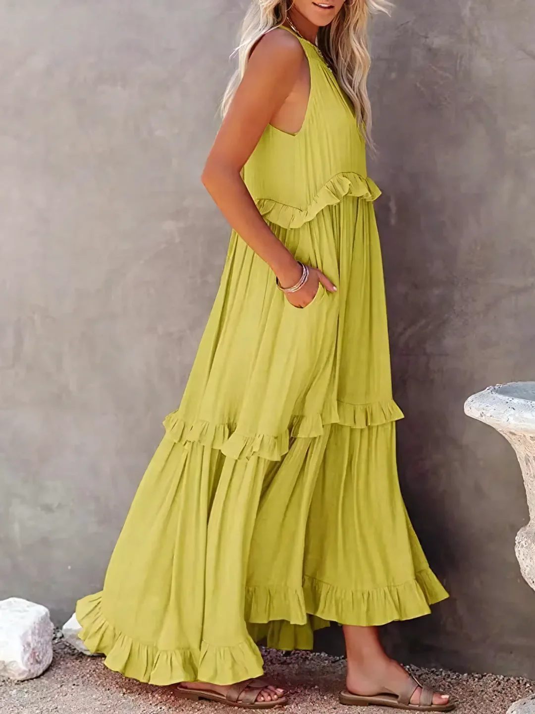 Madelyn | Bohemian Ruffled Maxi Dress