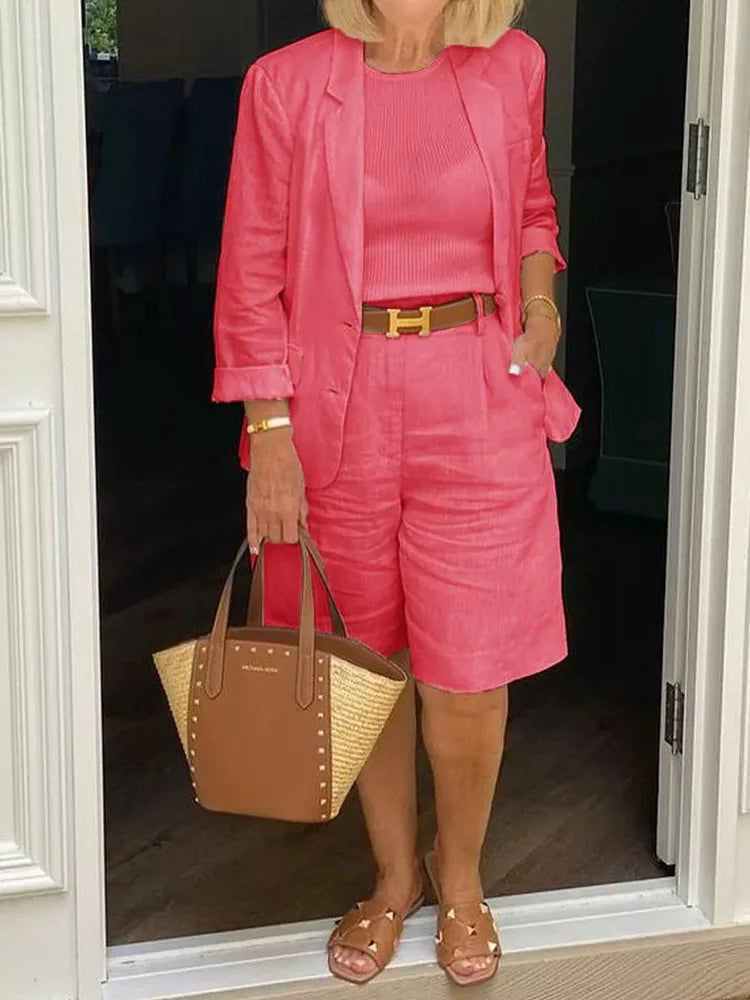 Leontina - Lässiger Blazer Und Kurze Im Satz