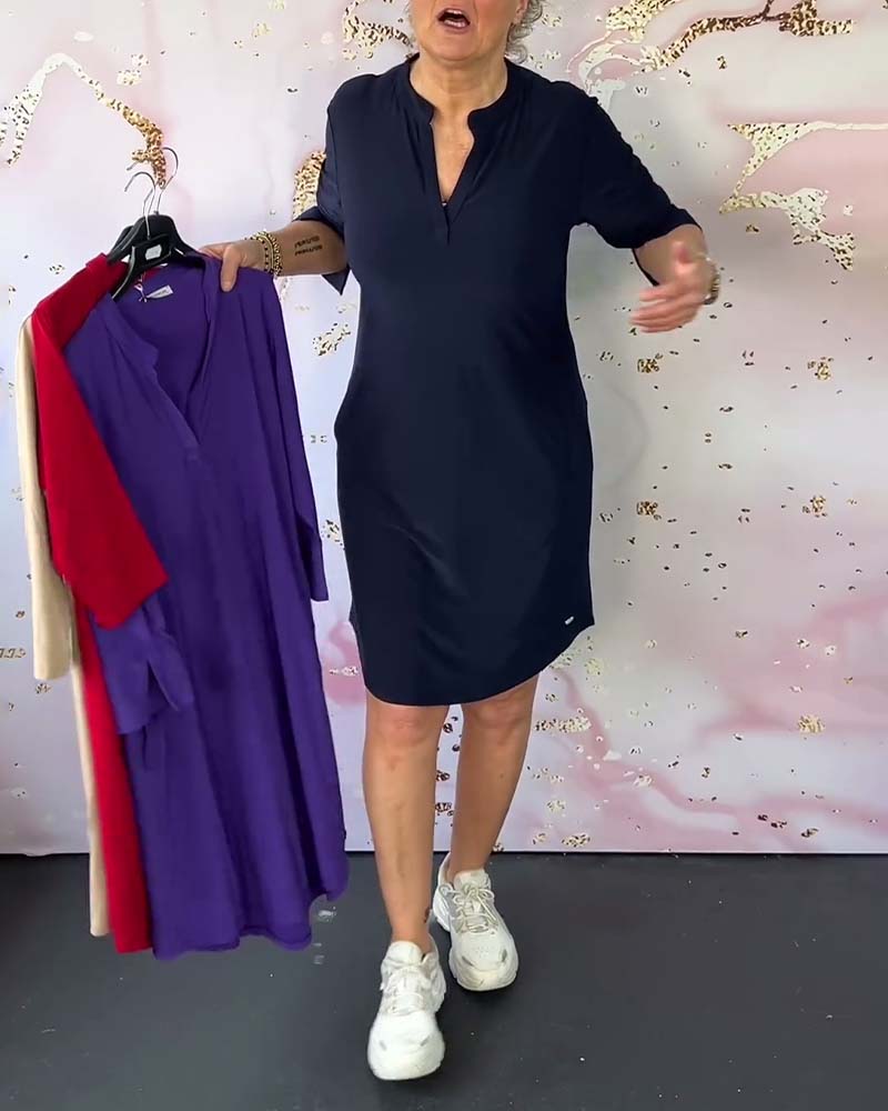 KLARA KLEID MIT V-AUSSCHNITT