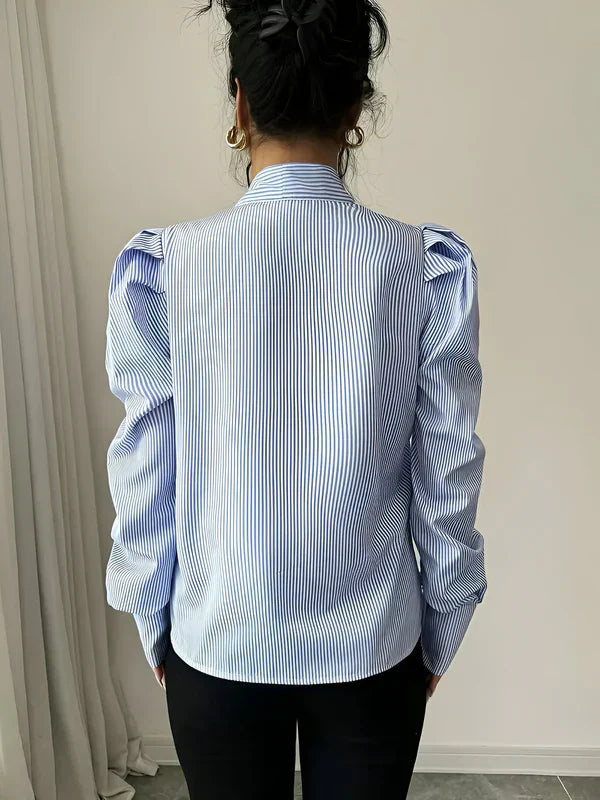Richella - elegantes streifenshirt mit großem schleifendetail