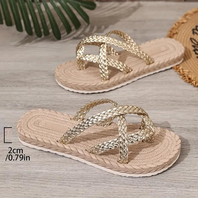Becky – Coastal Charm Geflochtene Pantoletten