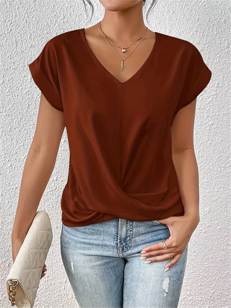 Garance – kurzarmhemd mit knopfdetail