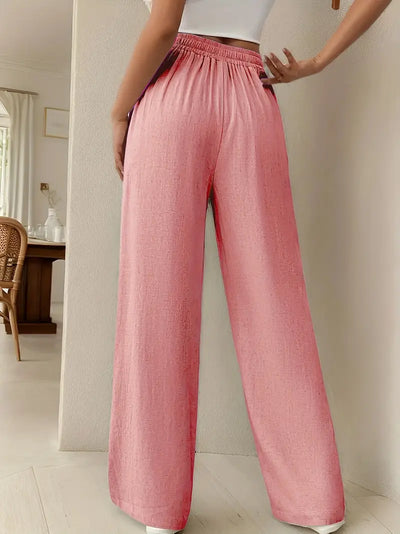 Yara – High-Waist-Loungehose mit Kordelzug und weitem Bein