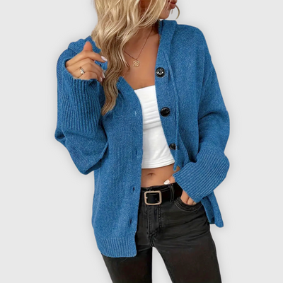 Susy | Eleganter Langarm-Hoodie mit Knopfdetails
