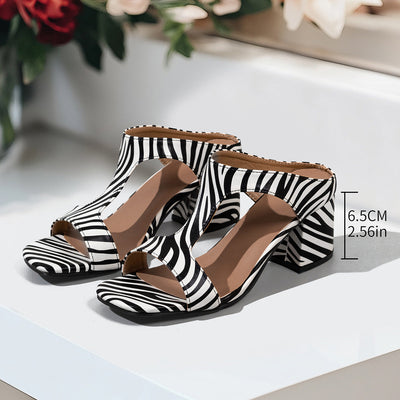 SOLAVIE - MODISCHE LEDER SANDALEN MIT DICKEN ABSÄTZEN