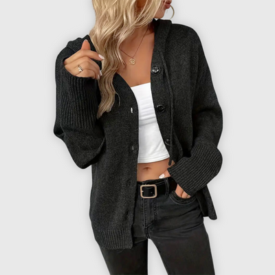 Susy | Eleganter Langarm-Hoodie mit Knopfdetails