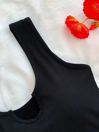 Elkie – Set aus geripptem Baumwoll-Tanktop und bedruckten Shorts