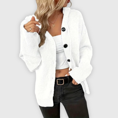 Susy | Eleganter Langarm-Hoodie mit Knopfdetails