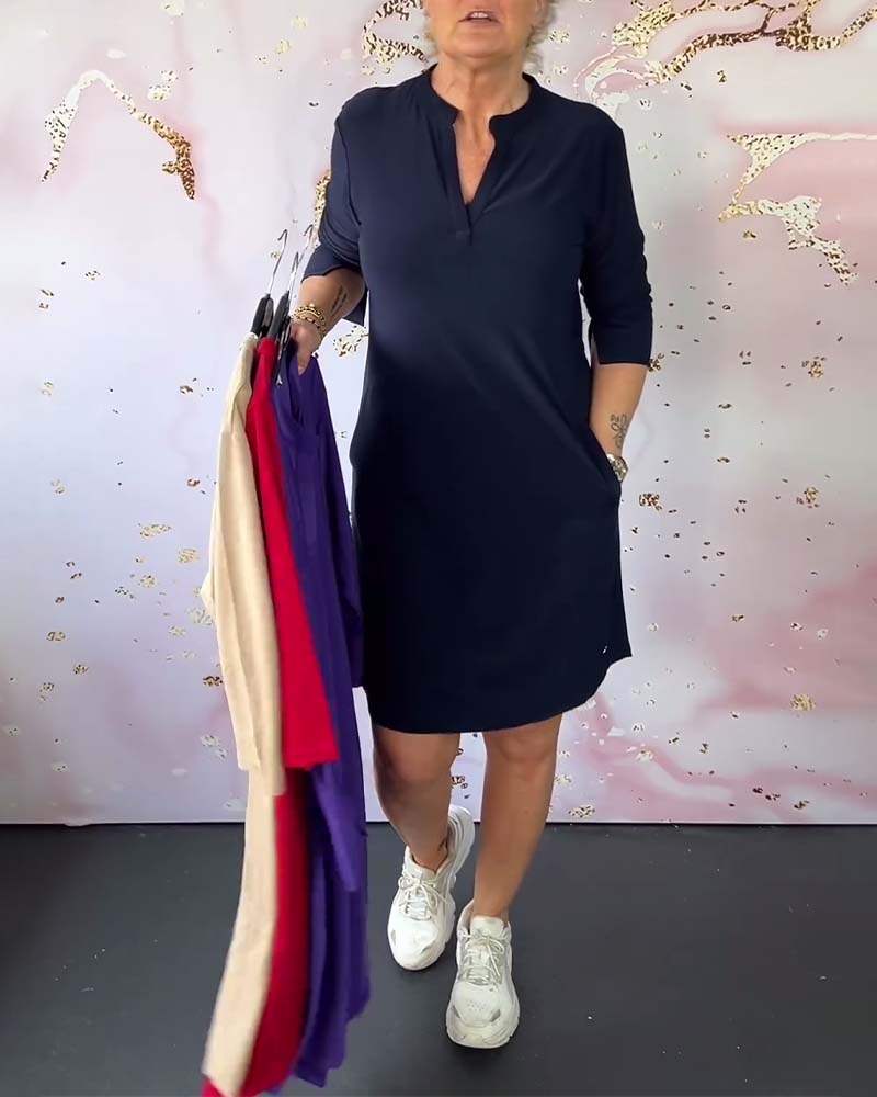 KLARA KLEID MIT V-AUSSCHNITT