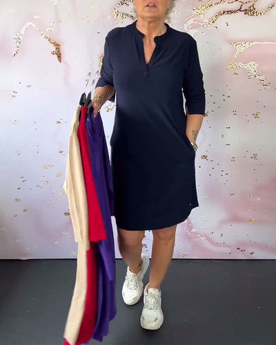KLARA KLEID MIT V-AUSSCHNITT