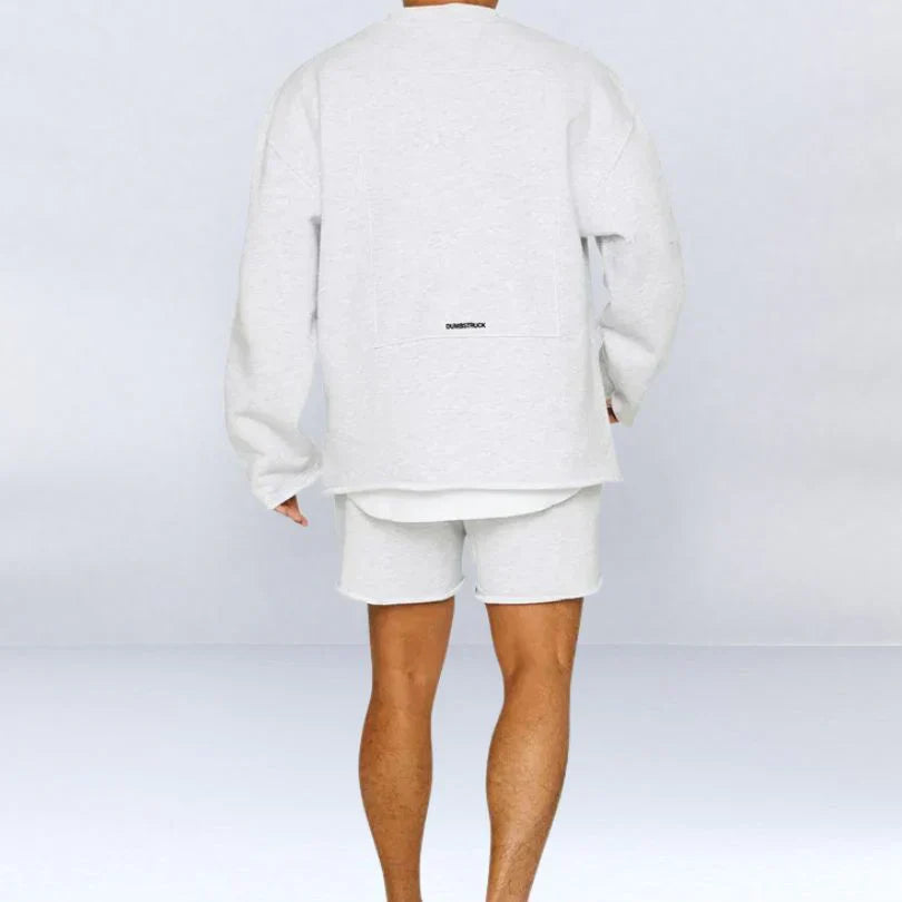 LESZE - STILVOLLE LANGARM PULLOVERHEMDEN MIT KURZE HOSE
