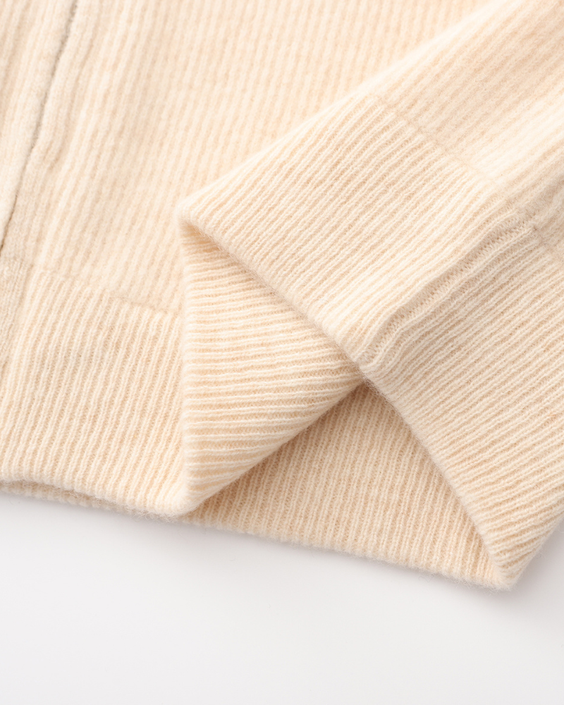 Wesley | Rippenstrick Reißverschluss Kaschmir Strickjacke für Männer