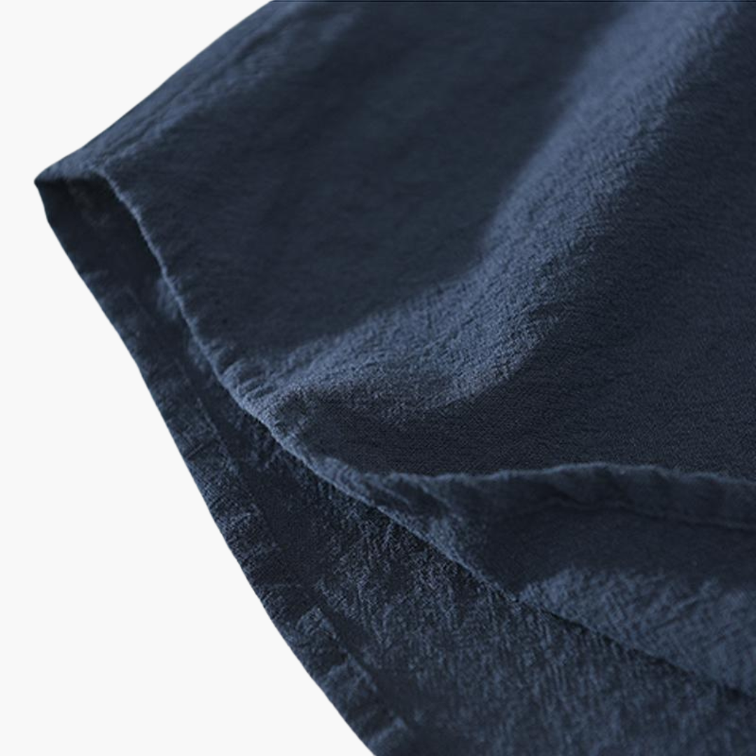 Leichtes Kurzarm-Hemd Herren - mit Stehkragen, sommerlich