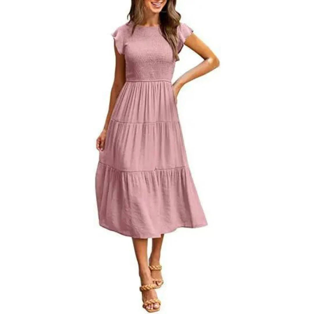 Paloma – Elegantes Midikleid aus Baumwolle mit Stufen