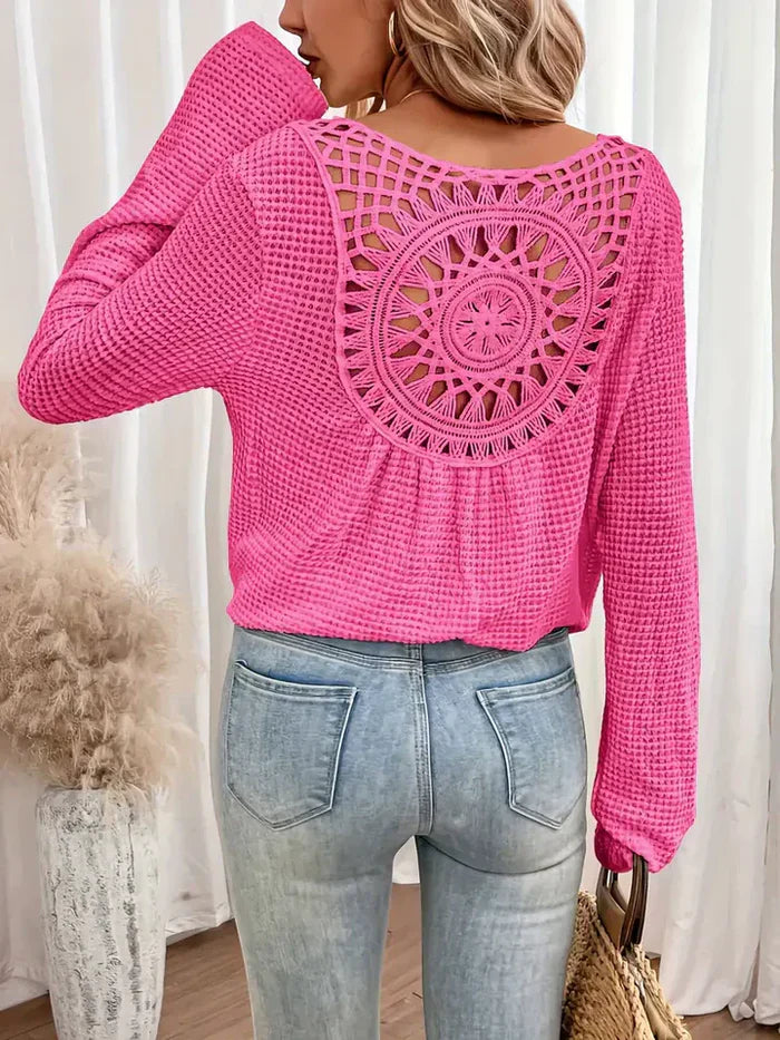 Monaya – Stilvolles Langarmshirt aus Waffelstrick