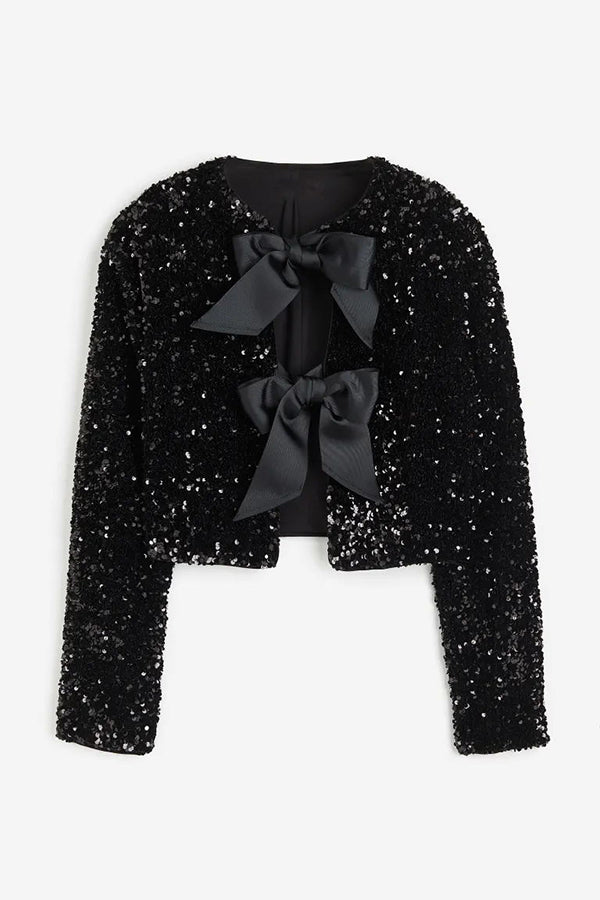 SHIMMERING SHORT JACKET MIT SCHLEIFE