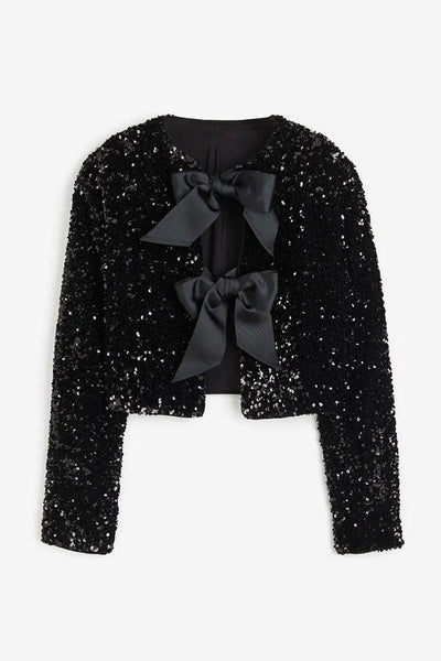 SHIMMERING SHORT JACKET MIT SCHLEIFE