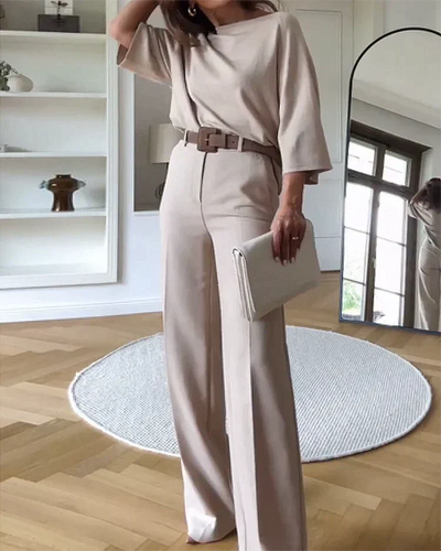 Damen Zweiteiler aus Baumwolle – Casual Look mit Gummibund – Sommer Set