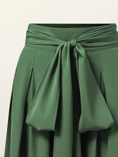 Zephyra – Palazzohose mit hoher Taille und weitem Bein und Bindeband vorne