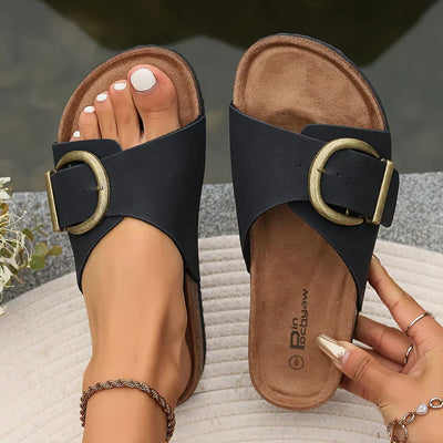 Valencia – Damen-Sandalen mit Schnallenriemen aus Kork