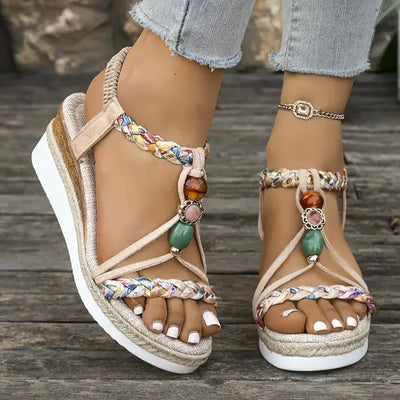 Addison - Women'S Summer New Arrival, Keilsandalen mit Kordel-Detail