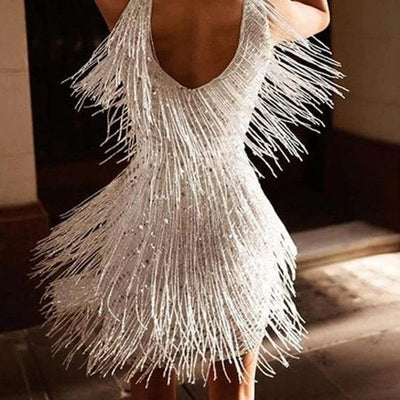 Dorothea – Minikleid mit glänzenden Fransen