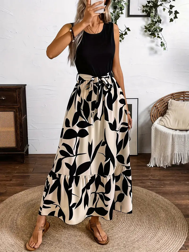 Tamisha – Ärmelloses schwarzes Top, Maxikleid, Rock