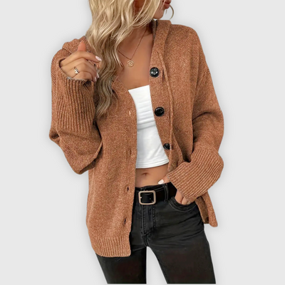 Susy | Eleganter Langarm-Hoodie mit Knopfdetails