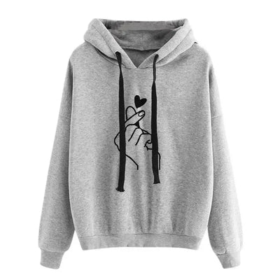 Finger Heart Hoodie für Damen