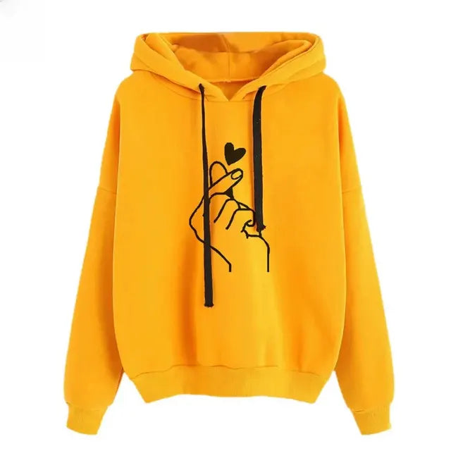 Finger Heart Hoodie für Damen