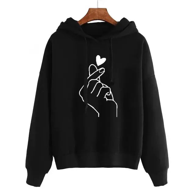 Finger Heart Hoodie für Damen
