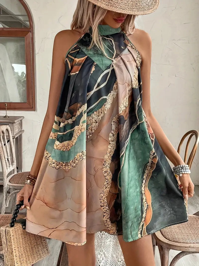 Dorhea – Künstlerisches Neckholder-Minikleid