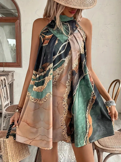 Dorhea – Künstlerisches Neckholder-Minikleid