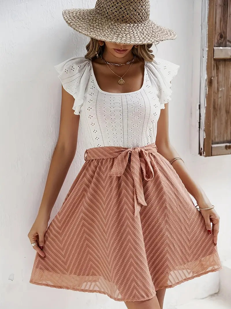 Gracie | Damen Sommerurlaubskleid mit gerafften Ärmeln