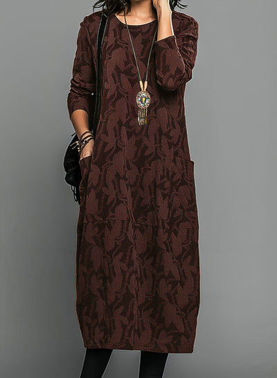 CHASITY LÄSSIGES KLEID MIT RUNDHALSAUSSCHNITT