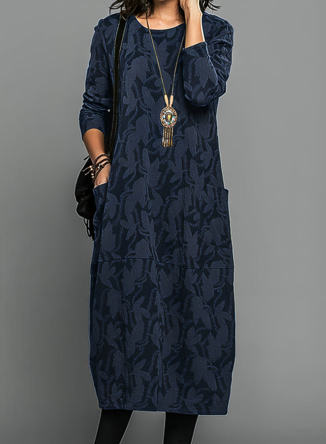 CHASITY LÄSSIGES KLEID MIT RUNDHALSAUSSCHNITT