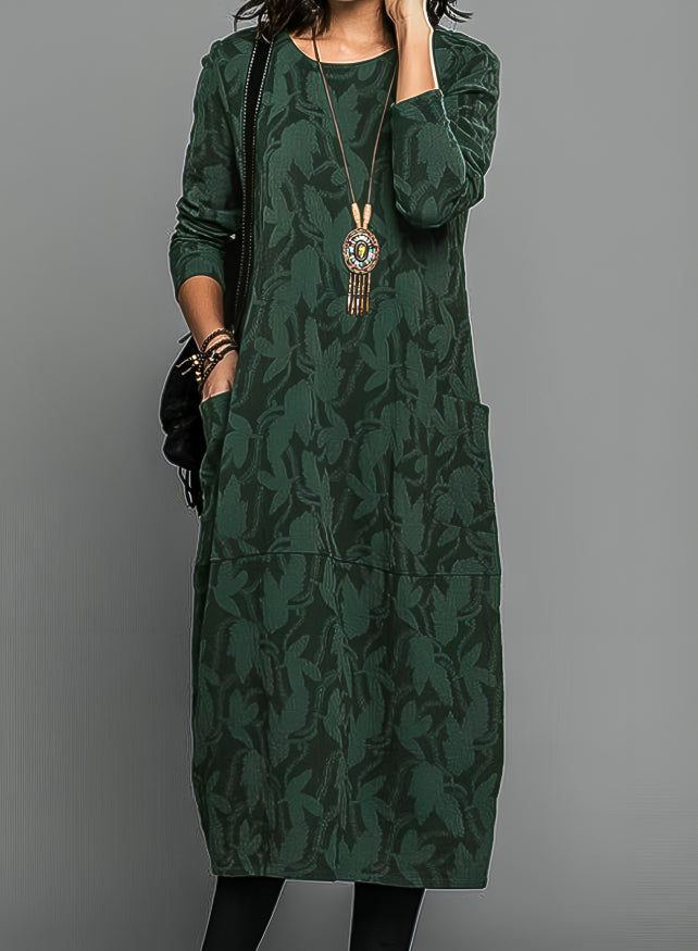 CHASITY LÄSSIGES KLEID MIT RUNDHALSAUSSCHNITT