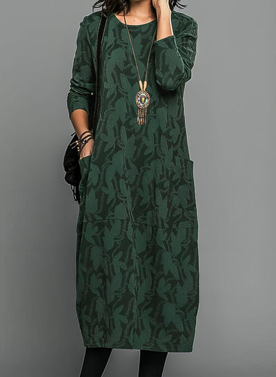 CHASITY LÄSSIGES KLEID MIT RUNDHALSAUSSCHNITT