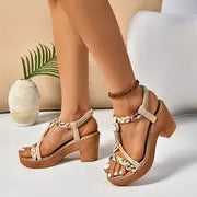 Fely - Sandalen im böhmischen Stil mit Weizenohr-Muster