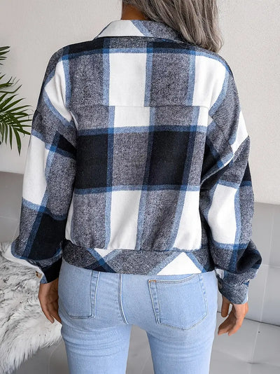 GEKÜRZTE KARIERTE FLANELLJACKE