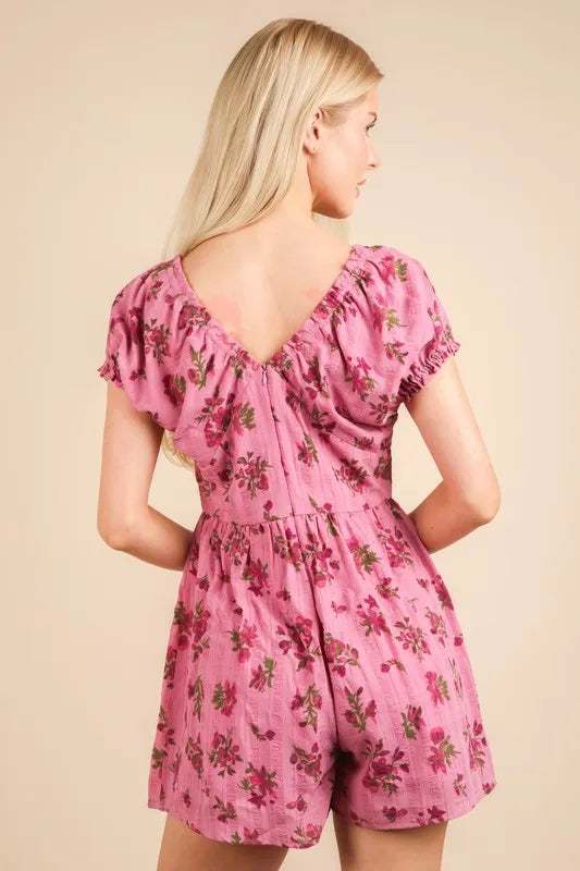 VERY J Floral Printed Ruffle Romper